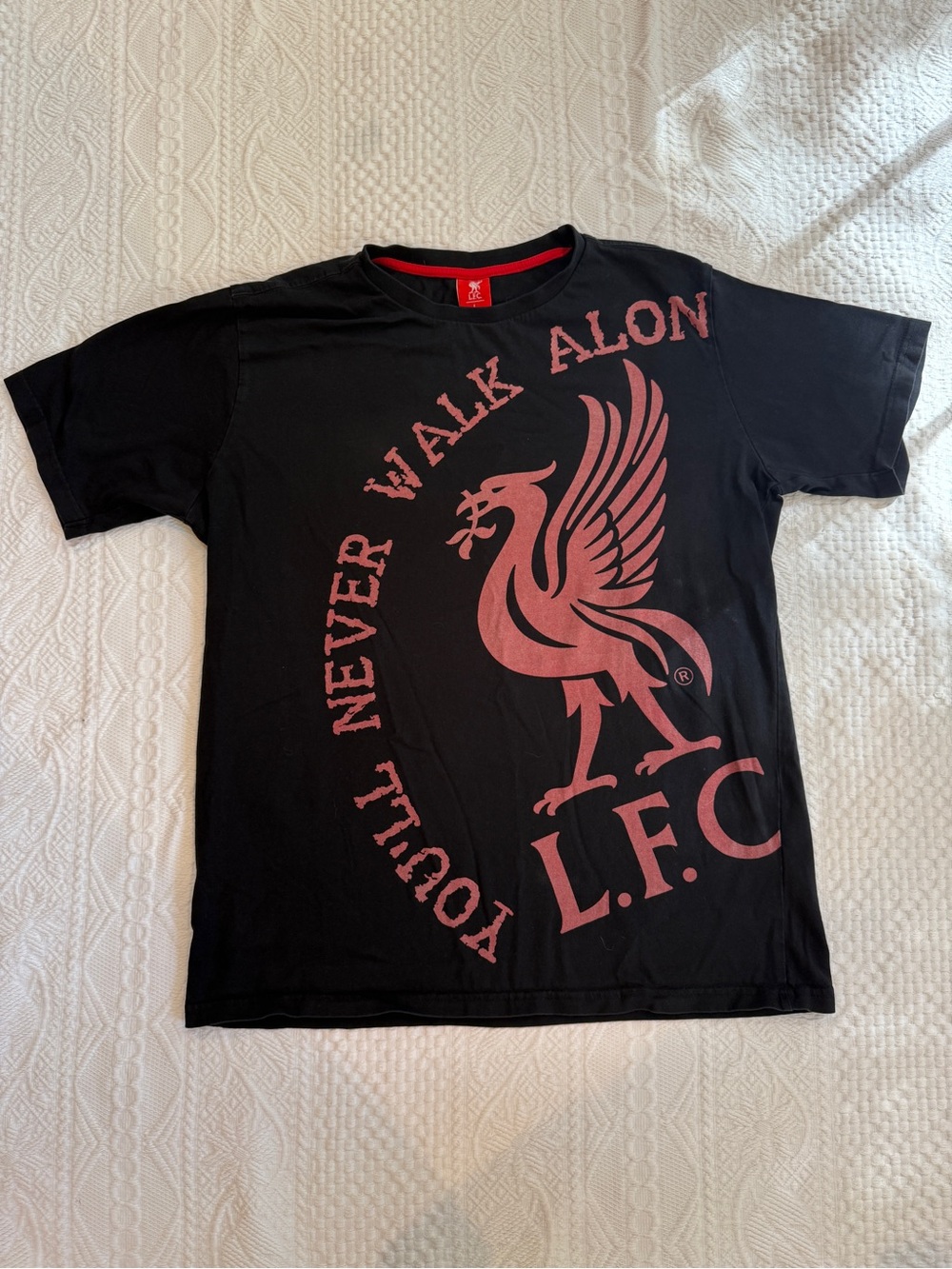 Liverpool FC LFC Shirt Adult Medium Black Red YNWA Graphic Tee Logo Mens L